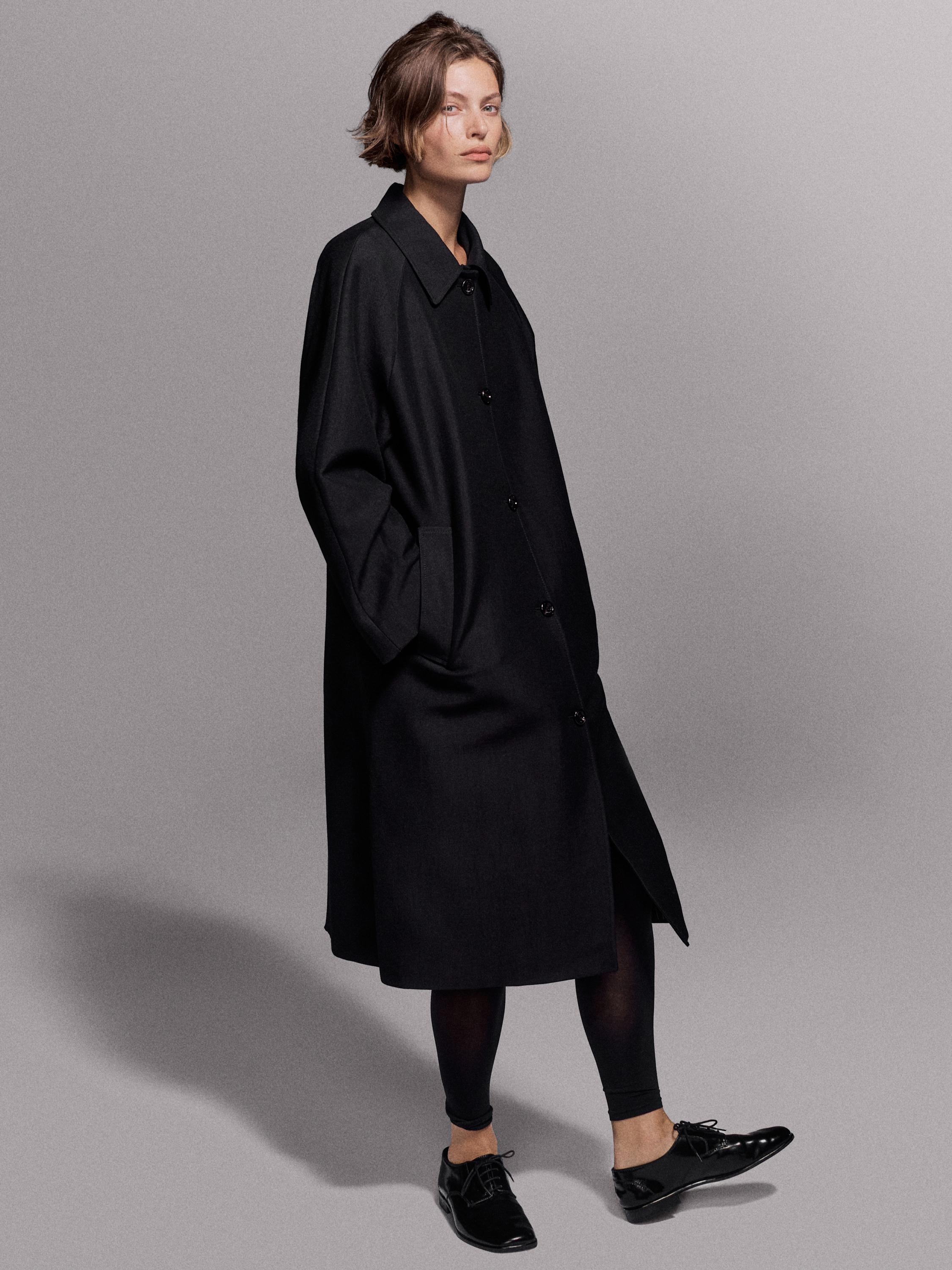 Long wool blend coat | Massimo Dutti UK