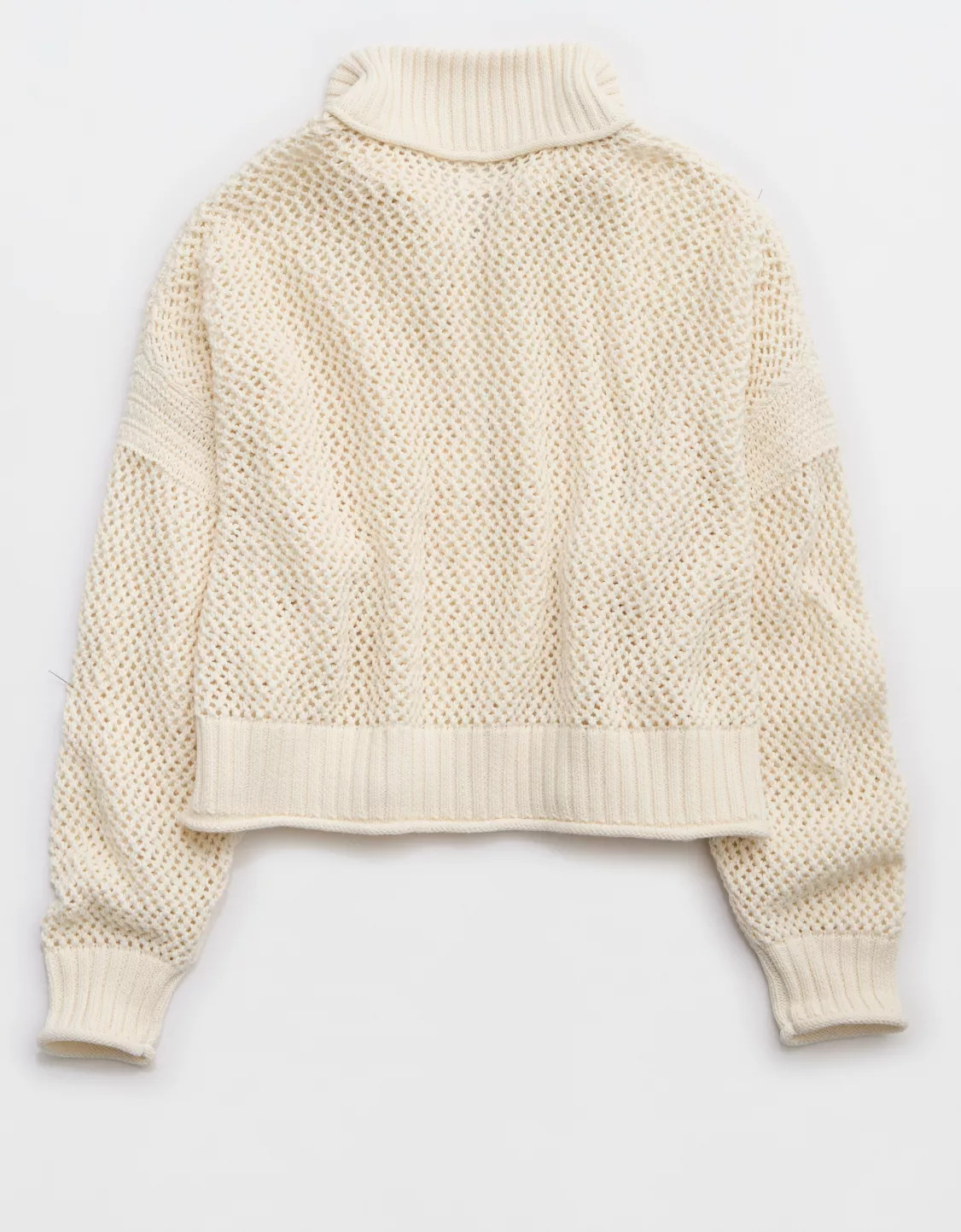 Aerie Crochet Quarter Zip Sweater | American Eagle Outfitters (US & CA)