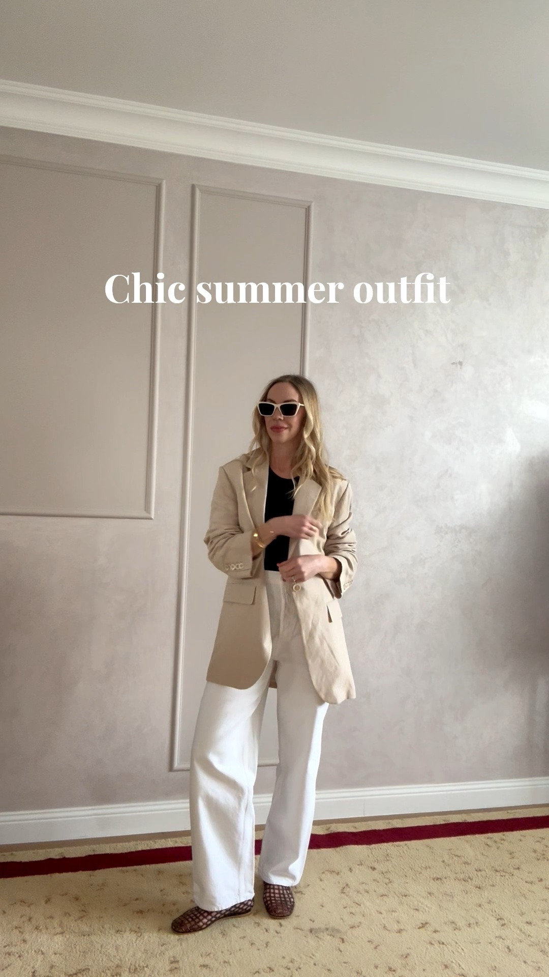 Summer outfit 2026, linen blazer, white baggy jeans, jelly shoes, business casual outfit

#LTKSeasonal #LTKOver40 #LTKSaleAlert
