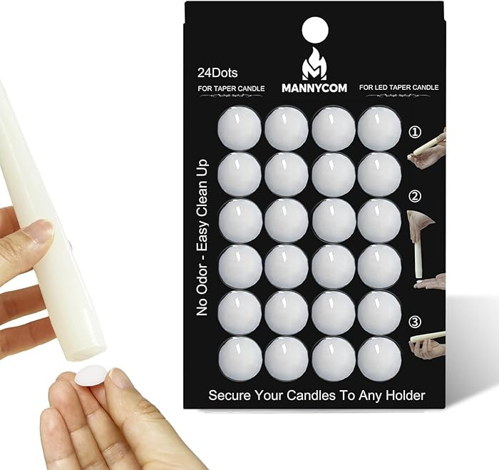 Taper Candle Sticky Dots - 24pcs Spiral Candle Sticky Dots Candles Adapter Soft Wax Candle Holder... | Amazon (US)