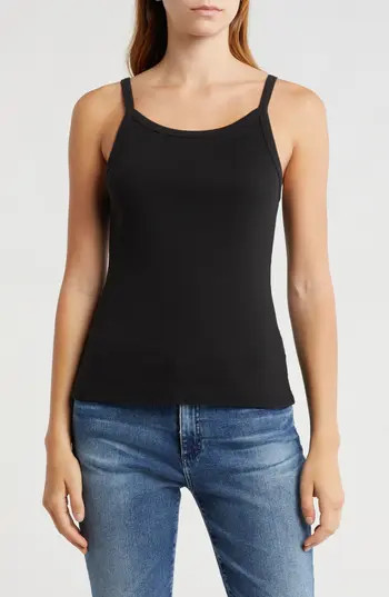 James Perse Cotton Rib Cami Tank in Black at Nordstrom Rack, Size 1 (Fits Like 0-2 Us) | Nordstrom Rack