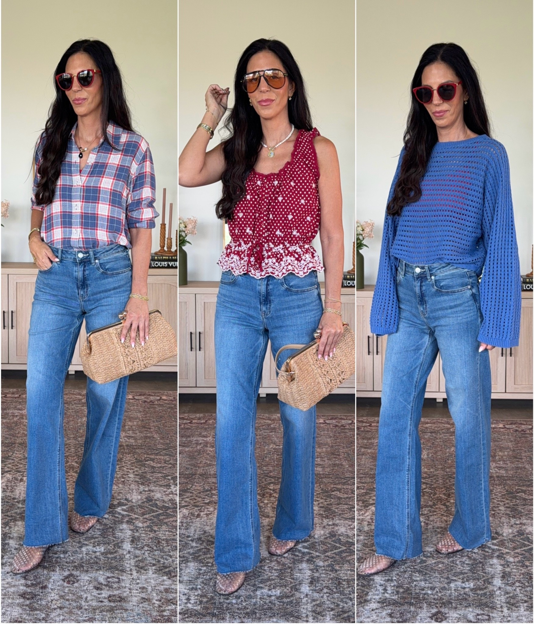 @Target  faves!  
Small button down and so soft 
Tank- small 
Crochet top- small 
@Quince   denim- 27 extra long

#LTKootd #LTKOver40 #LTKU