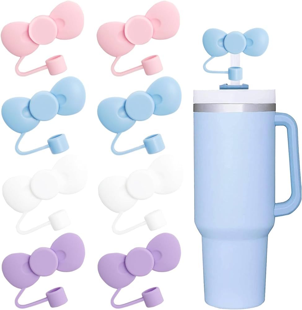 SEEZIZI 8 pcs Cute Bow Straw Covers Cap Toppers Compatible with Stanley 30&40 oz Tumbler Cups,Reu... | Amazon (US)