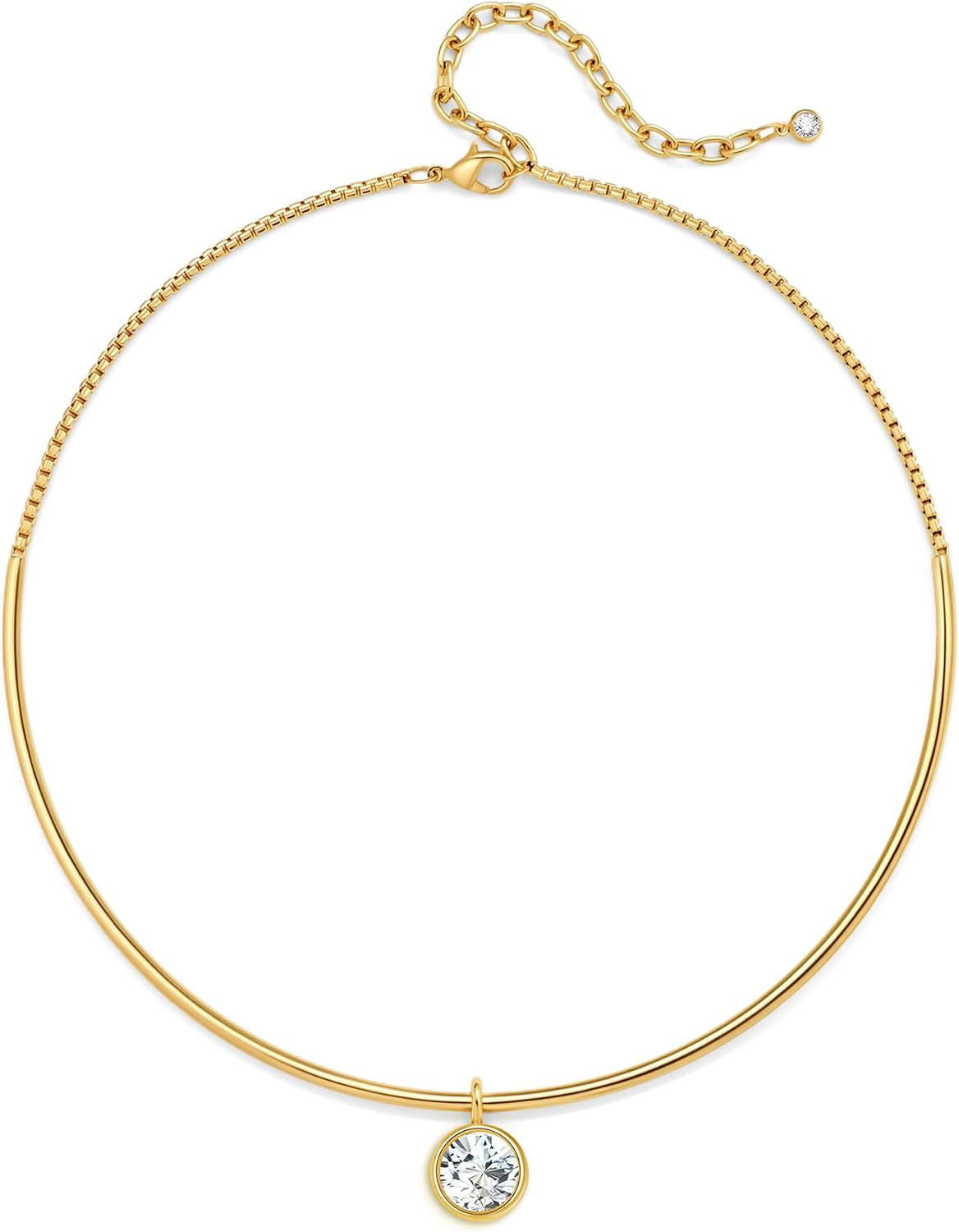 WOWORAMA Gold Choker Collar Necklace with CZ Pendants for Women | Amazon (US)