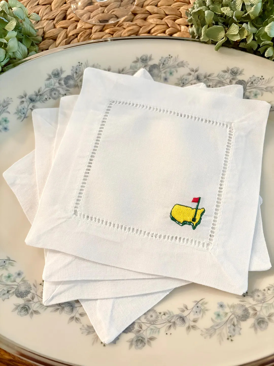 Masters Tournament Inspired Embroidered Cocktail Napkins – Golf-Themed Party & Entertaining Dec... | Etsy (US)