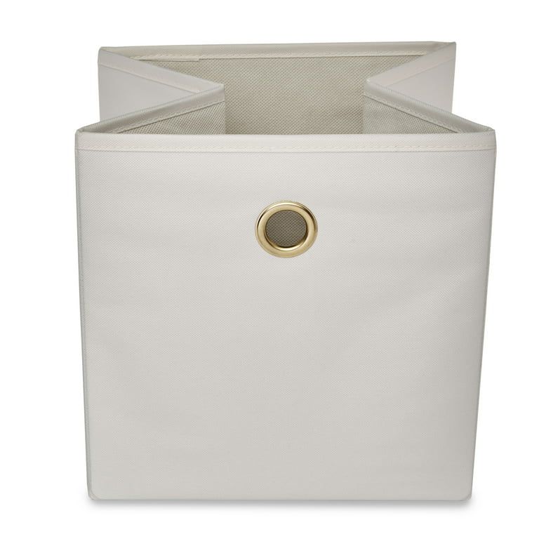 Mainstays Collapsible Fabric Cube Storage Bin (10.5" x 10.5") - Vanilla Dream - Walmart.com | Walmart (US)