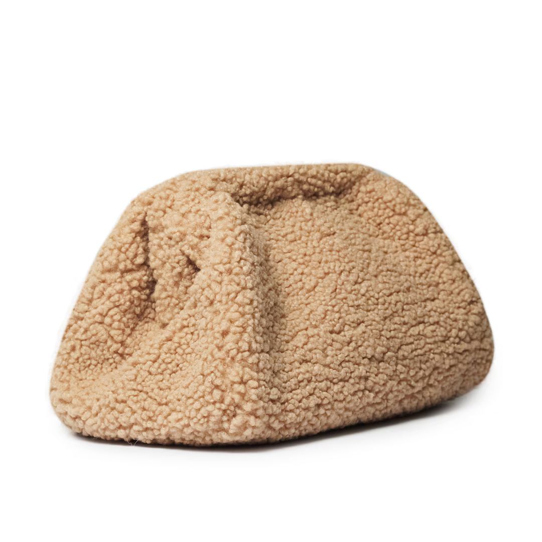 Curly Knitted Dumpling Bag Sherpa Clutch Bag Teddy Cloud - Etsy | Etsy (US)