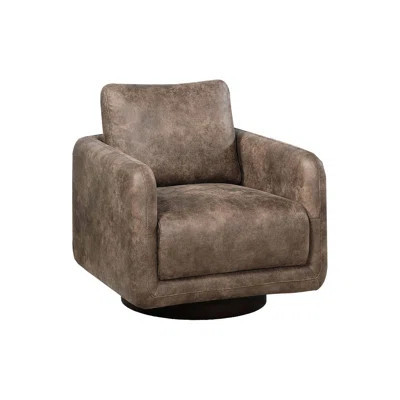 Color, Swivel Accent Chair, Webbing, Foam Cushioning, Modern Transitional Style, Bedrooms Leather Like Fabric, , Contemporary Design, Conversation Cor | Wayfair North America