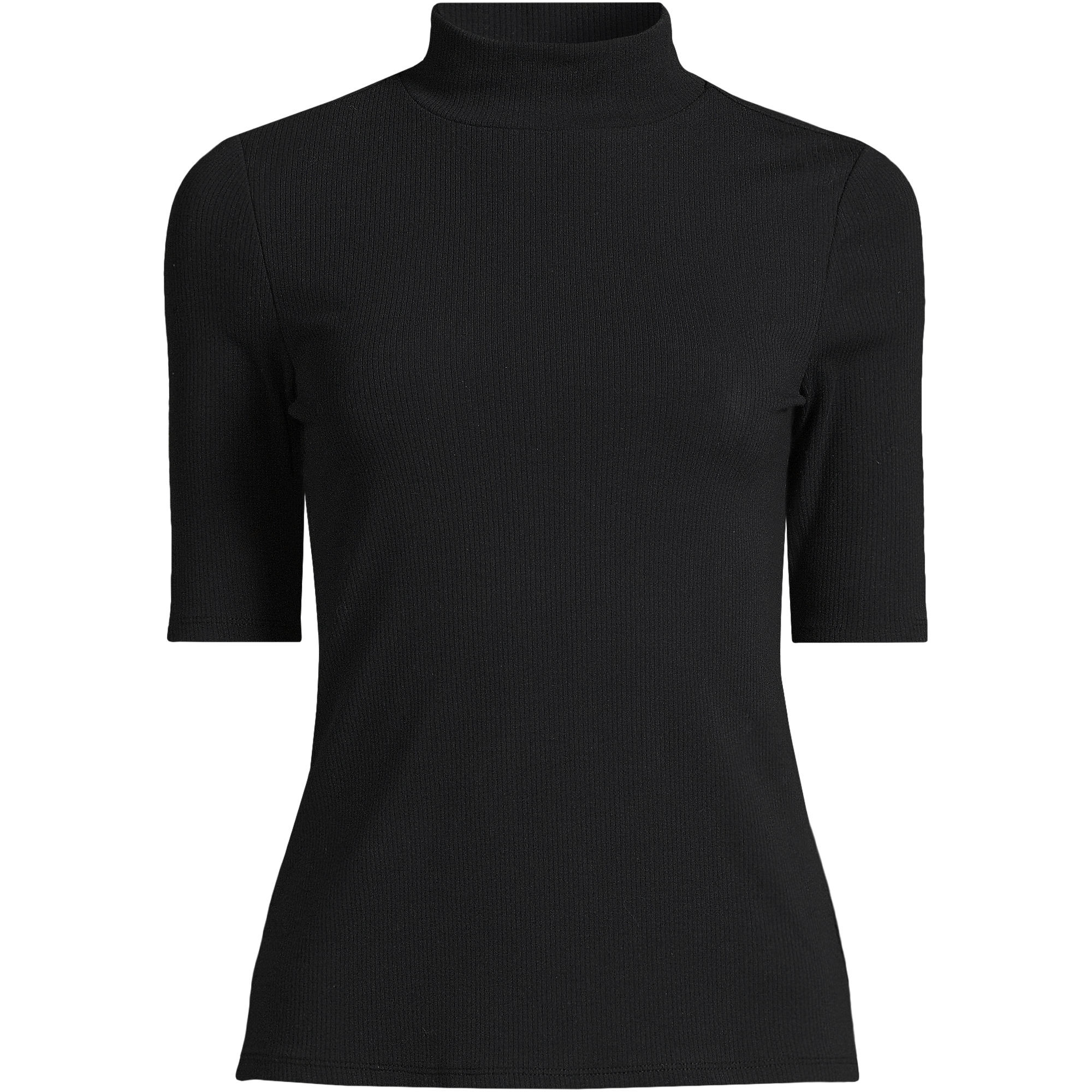 Women's Plus Size Wide Rib Mock Turtleneck | Lands' End (US)