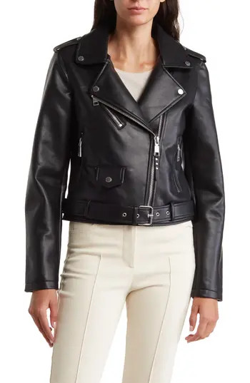 Rebecca Minkoff Faux Leather Crop Moto Jacket in Black at Nordstrom Rack, Size Medium | Nordstrom Rack