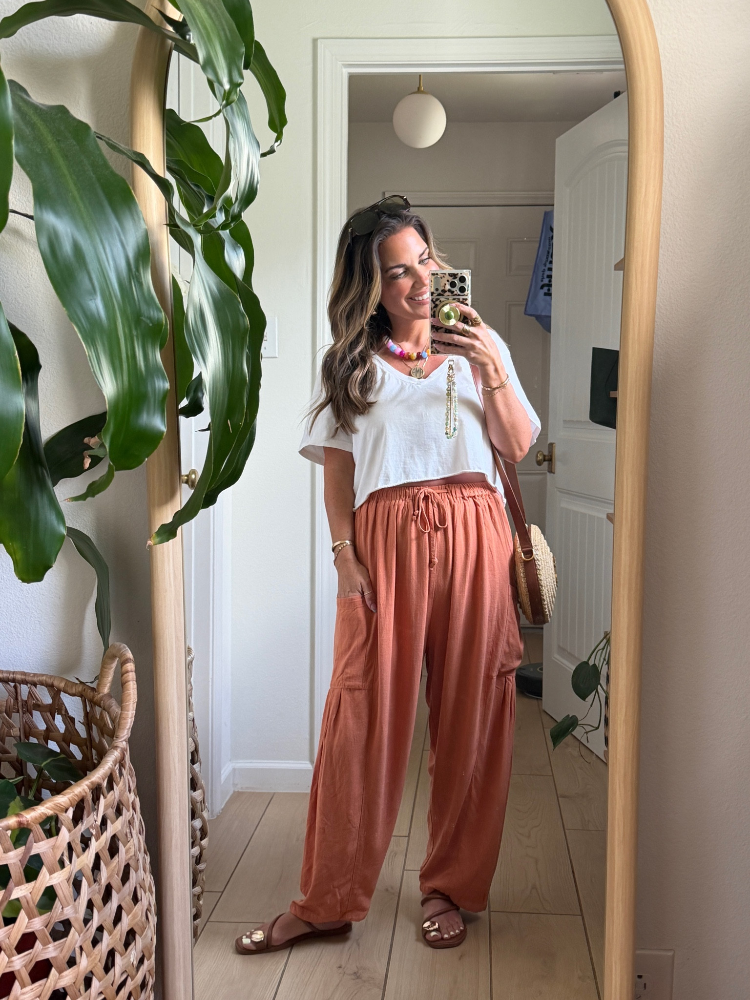 Outfit of the day ✨👏🏼✨
My go to pants and crop top!! 
So comfy!! Wearing small in both! 
Love to travel in these too. 


#LTKOver40 #LTKootd #LTKmomlife