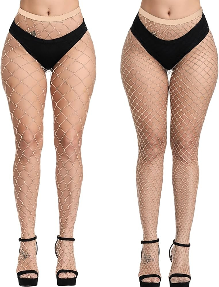 WEANMIX Fishnet Stockings Lace Patterned Tights High Waist Pantyhose Fishnets for Women | Amazon (US)