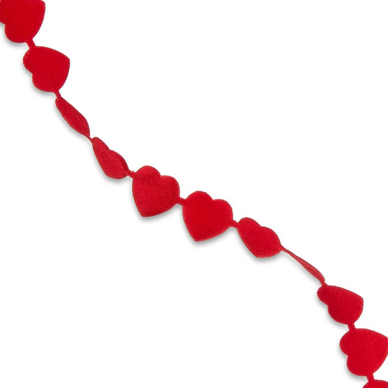 Valentine's Day Red Die Cut Heart Polyester Ribbon, 3/8" x 6', by Way To Celebrate - Walmart.com | Walmart (US)