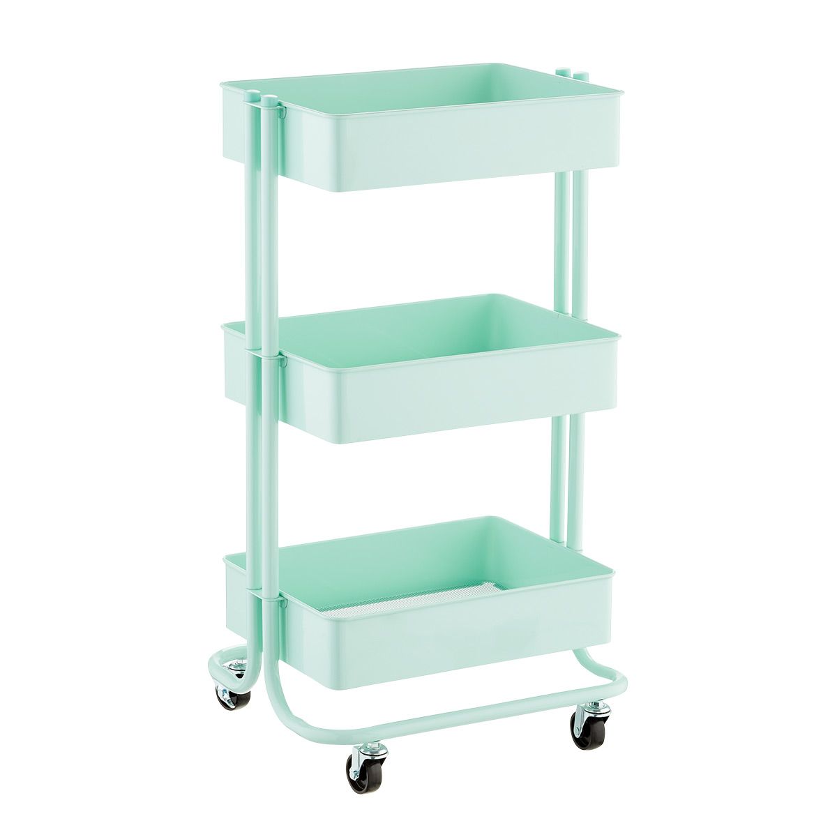 3-Tier Rolling Cart Mint | The Container Store