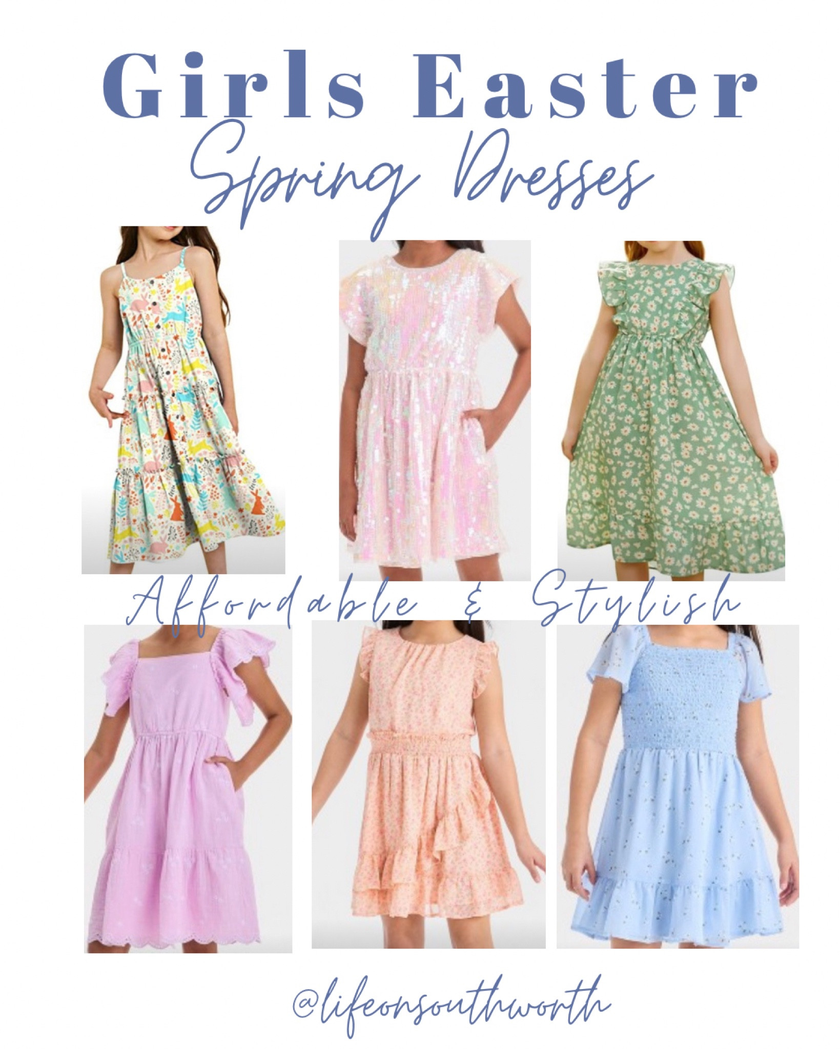 My 6yo daughter has approved this post! Your favorite girl will look her best in these affordable yet stylish spring dresses. The colors are gorgeous & the details are feminine. Several of these are available in different colors as well. Love these dresses for church, Easter, egg hunts, brunch or tea party. 

#LTKSeasonal #LTKFindsUnder50 #LTKKids
