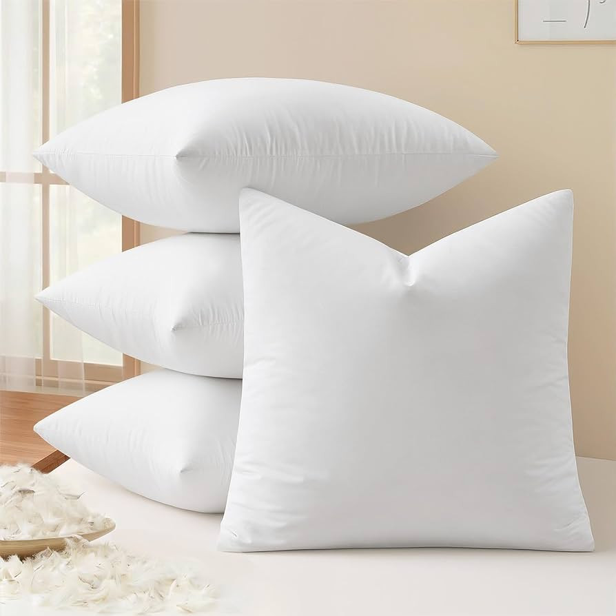 MIULEE 20x20 Pillow Inserts, Premium Feather and Down Pillows Pack of 4 | Amazon (US)