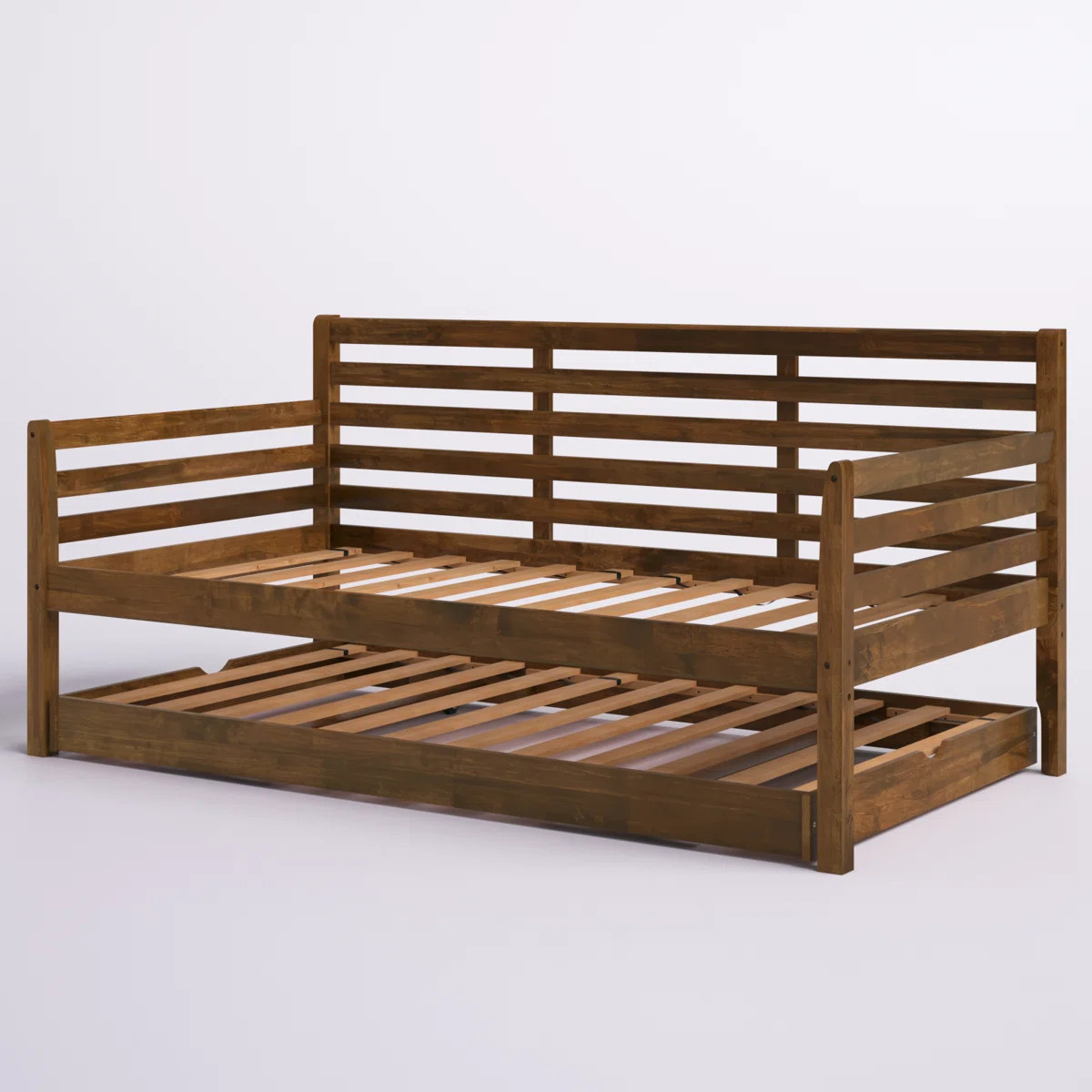 Alexz Wood Daybed with Pop Up Trundle Bed, Mattresses Not Included | Wayfair North America