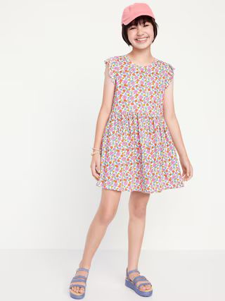 Printed Flutter-Sleeve Fit and Flare Dress for Girls | Old Navy (US)