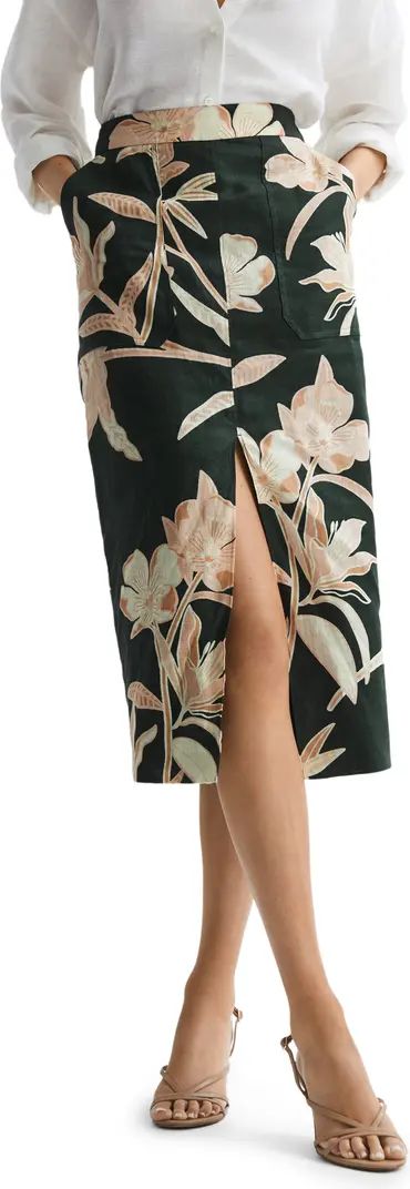 Jackson Floral Slit Hem Skirt | Nordstrom