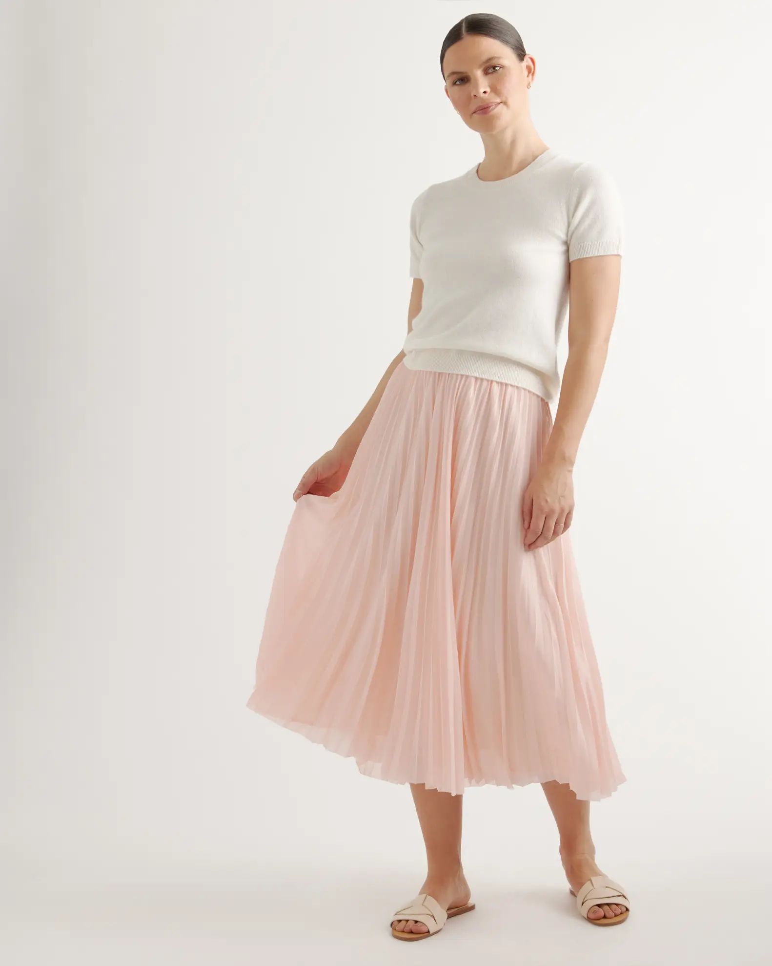 Chiffon Pleated Midi Skirt | Quince