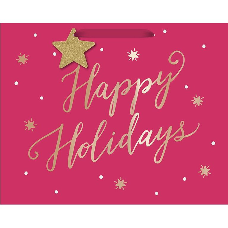 Joyful Wonder Red Happy Holidays XL Gift Bag | Walmart (US)