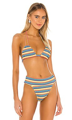 Montce Swim Solo Bikini Top in Caribbean Stripe from Revolve.com | Revolve Clothing (Global)