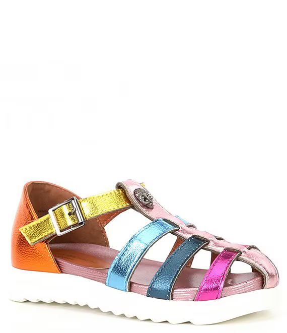 Kurt Geiger London Girls' Kensington Fisherman Rainbow Colorblock Leather Sandals (Infant) | Dill... | Dillard's