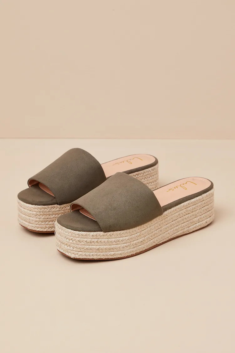 O'Ahu 2 Green Suede Espadrille Platforms | Lulus