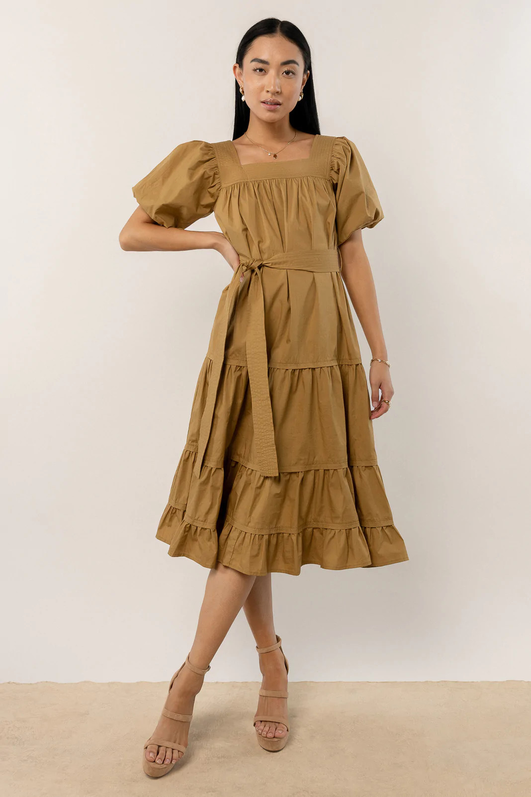 Tropez Midi Dress in Olive - böhme | Böhme US