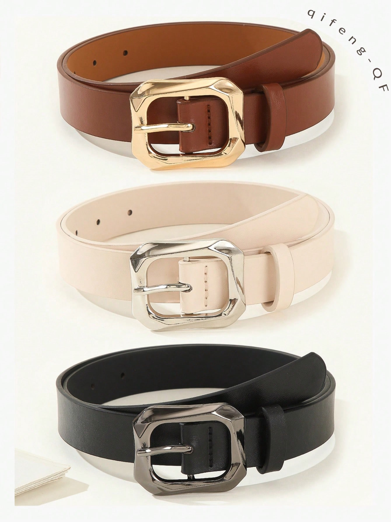 3pcs  Square Buckle Belt For Daily Wear, Perfect Match For Dress And Jeans, Fashionable And Gorge... | SHEIN