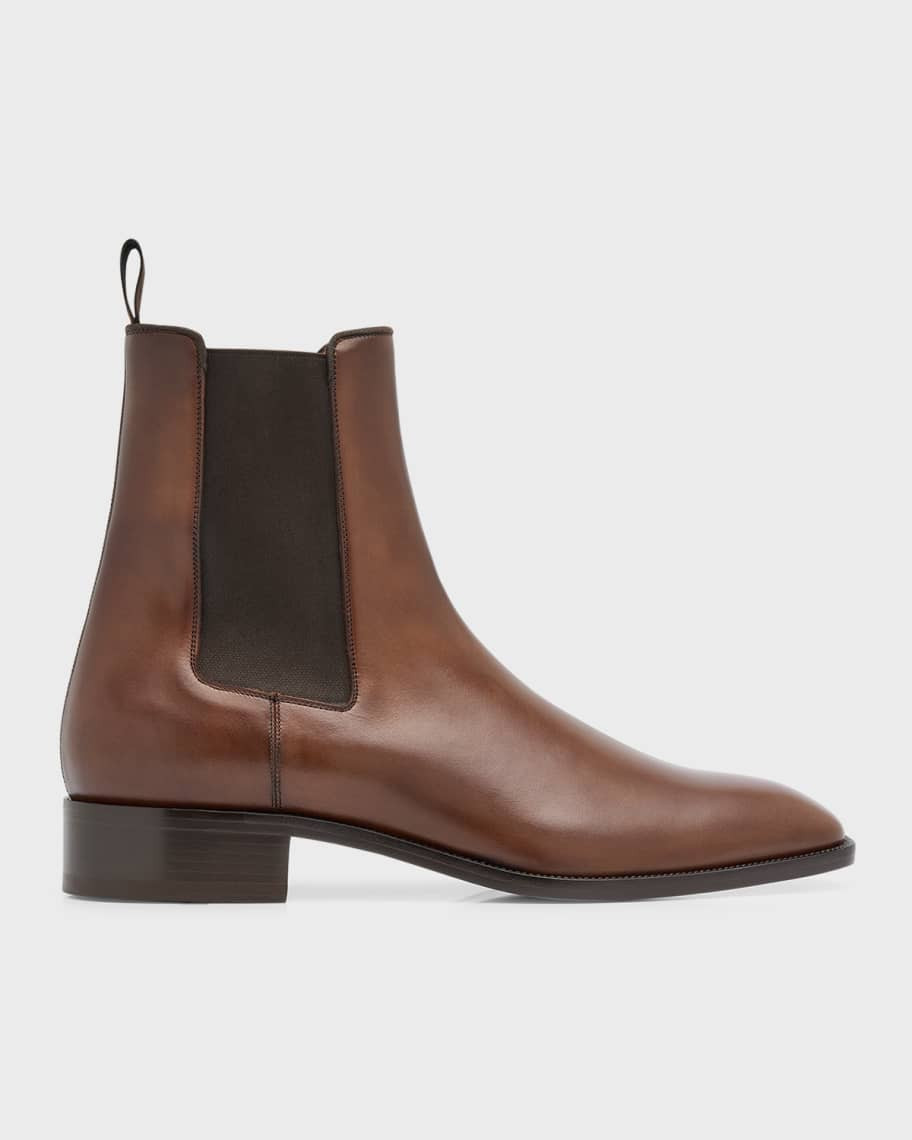 Christian Louboutin Samson Men's Burnished Leather Boot | Neiman Marcus