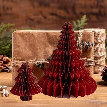Honeycomb Paper Christmas Tree 2pcs Xmas Tree Table Ornaments Paper Christmas Decoration for Home... | Amazon (CA)