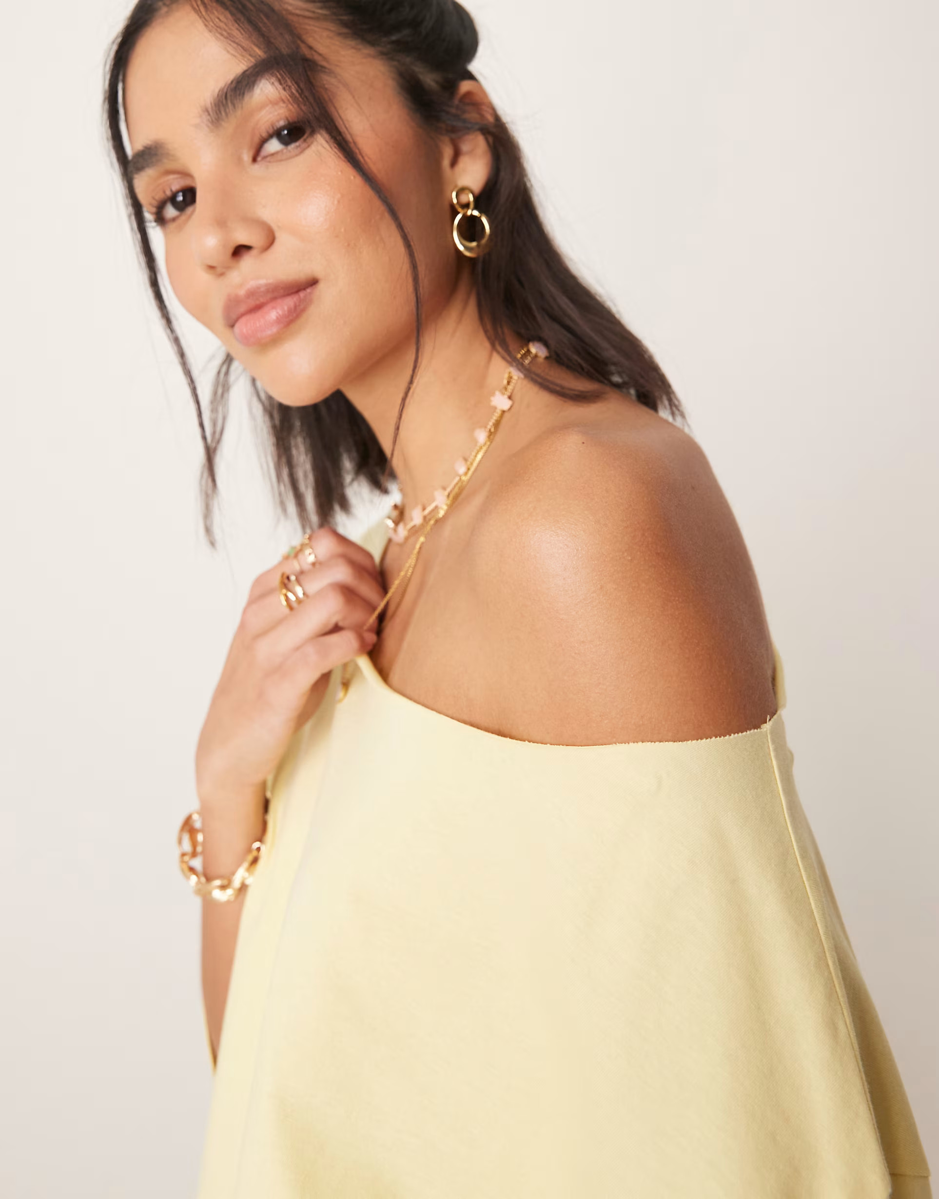 ASOS DESIGN slouchy off shoulder oversized tee in buttermilk | ASOS (Global)