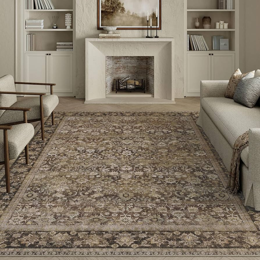 PureCozy Vintage Rugs Living Room 200x300cm Washable brown Area Rug | Amazon (UK)