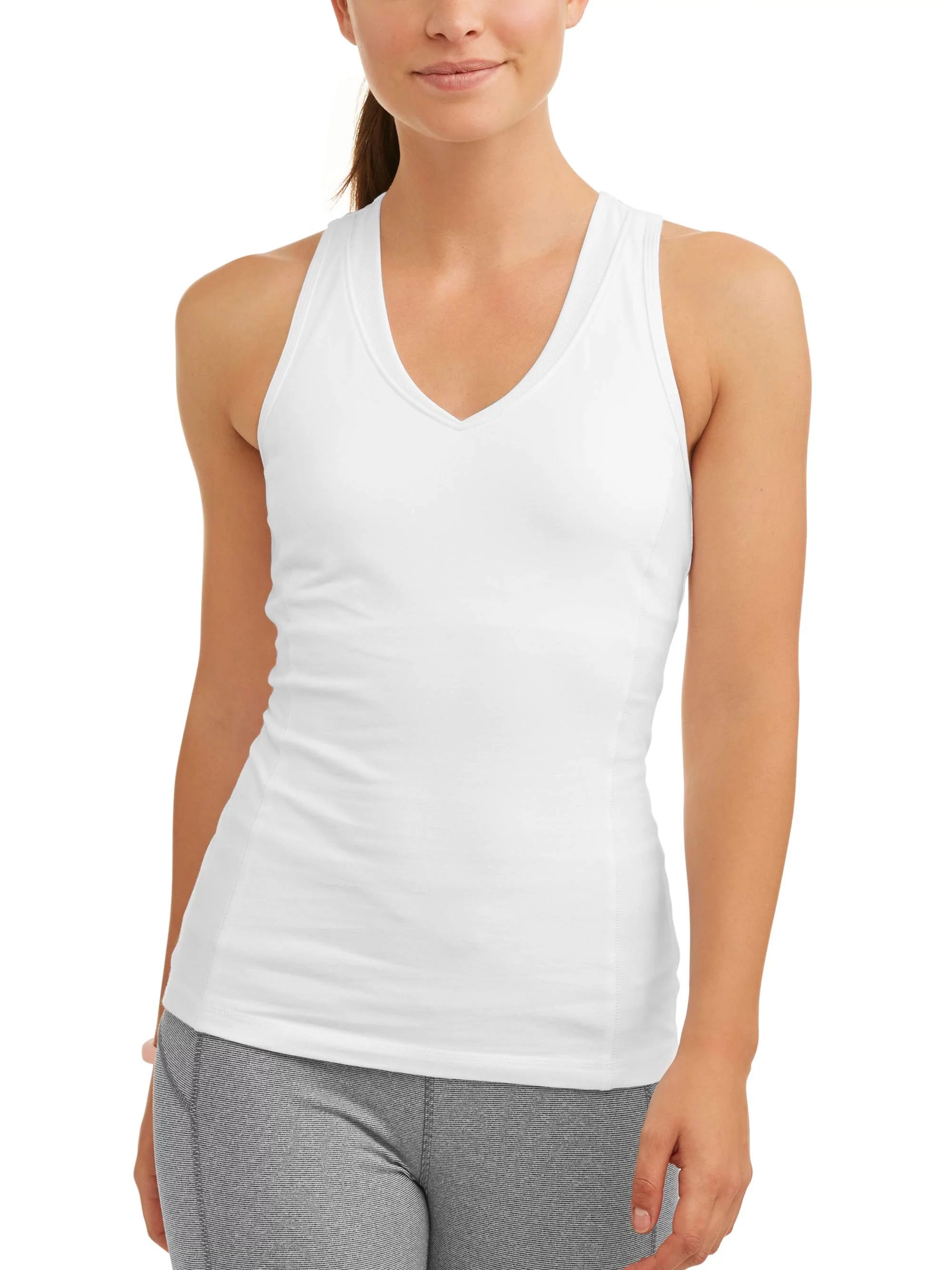 Athletic Works Women's V-Neck Racerback Tank Top with Back Mesh, Sizes S-XXL | Walmart (US)