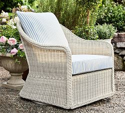 LoveShackFancy Wicker Swivel Lounge Chair with High Performance Cushions | Pottery Barn (US)