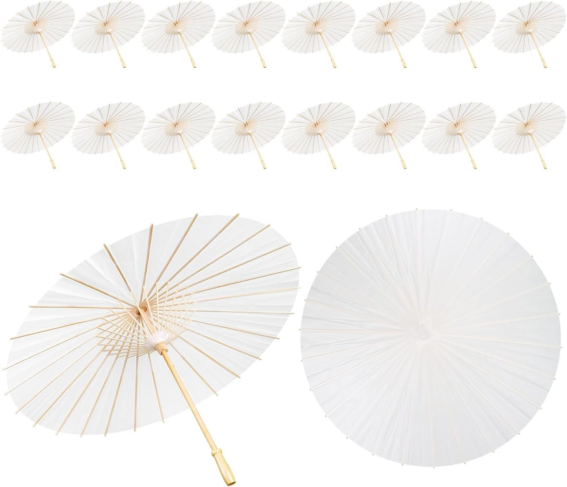 4/8/16 Picese 33 Inches Paper Umbrellas for Weddings Large Parasol Umbrellas White Chinese Japane... | Amazon (US)