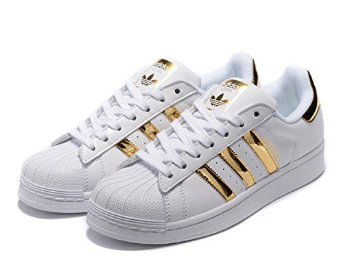 adidas Originals men's Superstar Foundation Fashion Sneaker White/bright gold | Amazon (US)