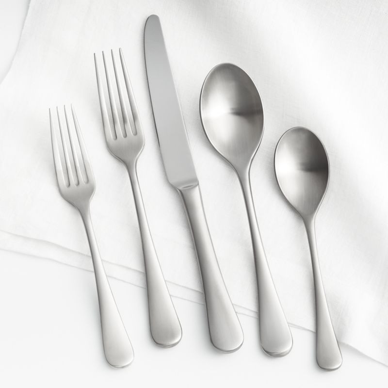 Caesna Satin 5-Piece Flatware Place Setting by Robert Welch + Reviews | Crate & Barrel | Crate & Barrel