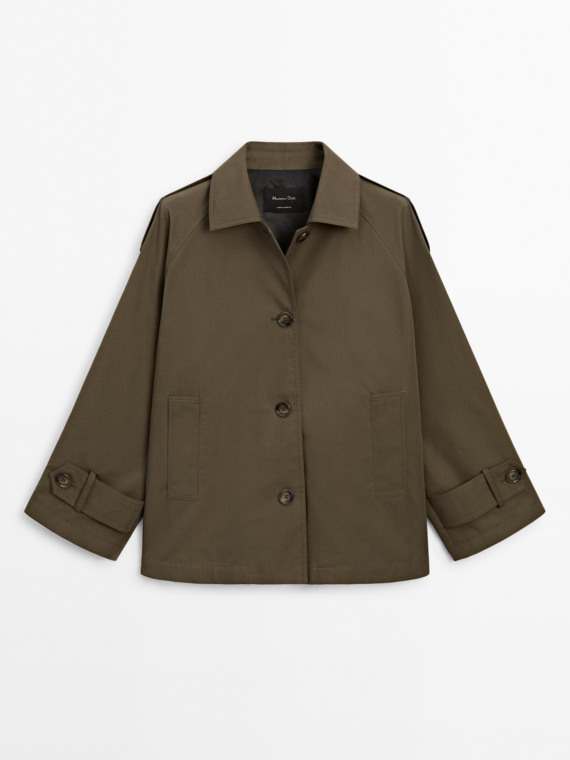 Short raglan sleeve trench coat | Massimo Dutti UK