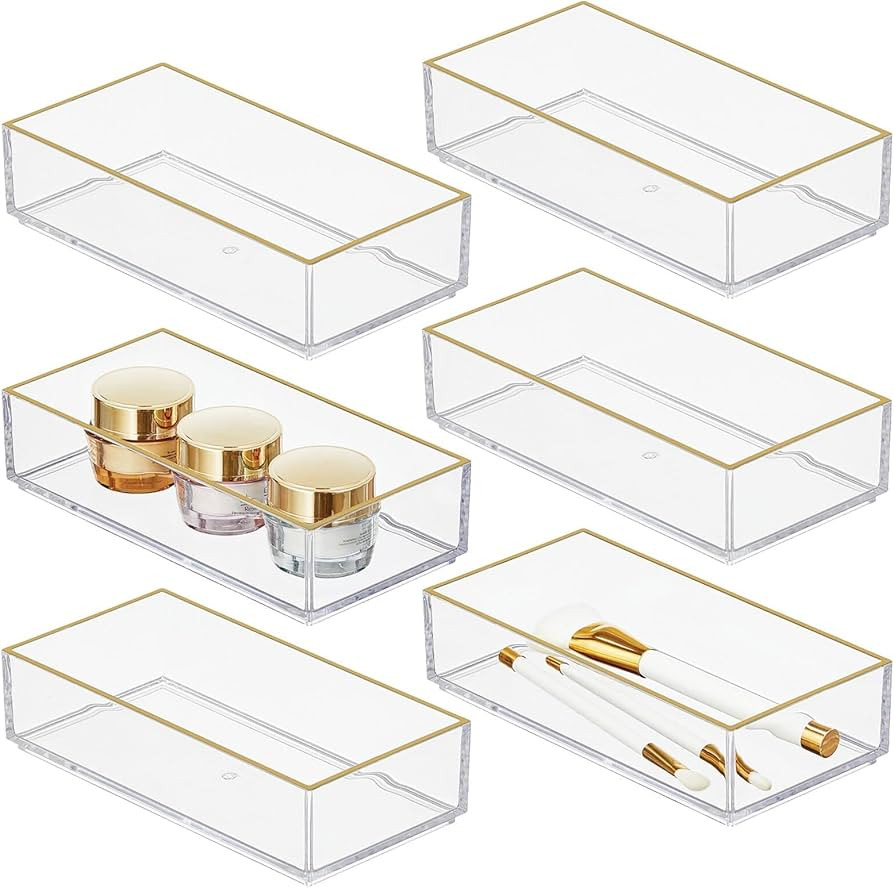 mDesign Plastic Beauty Organizer Bin for Bathroom Drawers, Vanity, or Countertops, Storage for Ma... | Amazon (US)