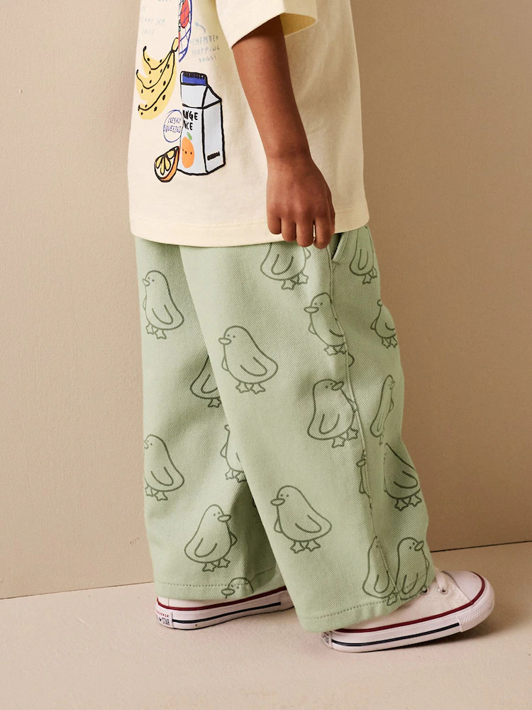 Green Duck Print Pull On Wide Trousers (3mths-7yrs) | Next US