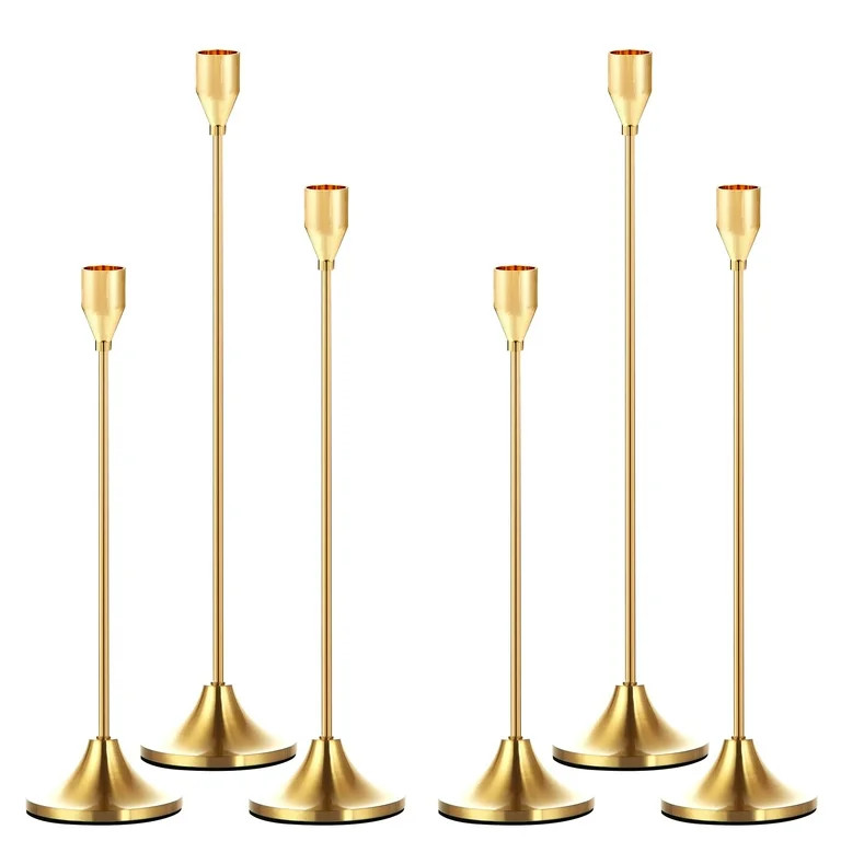 IZNEN Metal Gold Taper Candle Holder Candlestick Holders for Wedding, Dinning, Party, Decorative ... | Walmart (US)