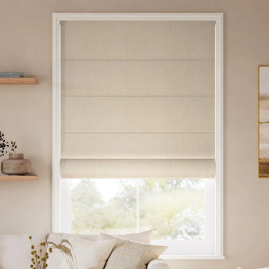 Country Cottage Roman Shades | Avery Natural | SelectBlinds | Select Blinds