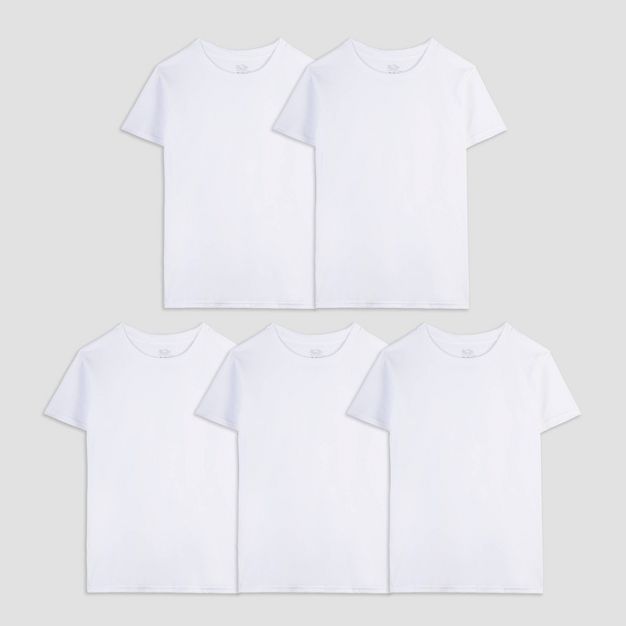 Fruit of the Loom Boys' 5pk T-Undershirt - White | Target