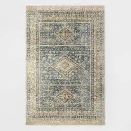5'x7' Pine Brook Diamond Persian Style Rug Blue - Threshold\u2122 designed with Studio McGee | Target