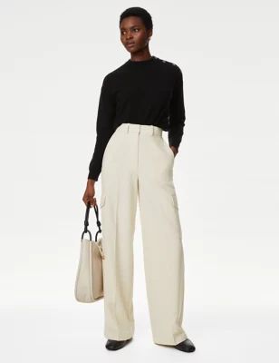 Cargo Wide Leg Trousers | Marks and Spencer US