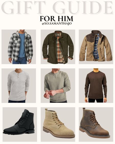Men’s outfits // men’s gift guide // men’s fashion // amazon finds // men’s flannels // men’s jackets // men’s watch // men’s boots // men’s shoes // men’s flannel / men’s long sleeve button up / men’s shacket // men’s sweaters // men’s waffle knit // men’s Henley 

#LTKGiftGuide #LTKSeasonal #LTKmens