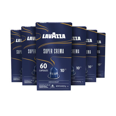 Lavazza Super Crema Aluminum Capsules Compatible with Nespresso* Original Machines, Medium Roast, Arabica and Robusta Blend (60 Capsules) | Target