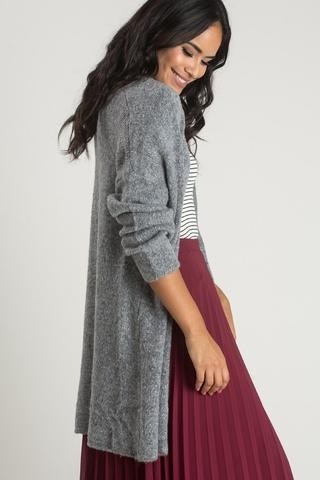 Faye Grey Knit Cardigan | MORNING LAVENDER